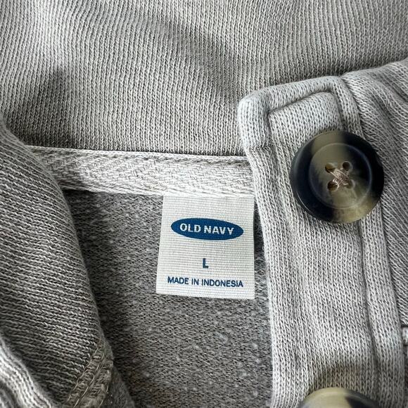 Old Navy Garment-Dyed Mock Neck Henley Sweatshirt Green Crop Drawstring Women S - Picture 7 of 10